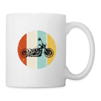 Retro Graphic Motorcycle Rider Motorcyclist Biker - Tasse - Weiß - Rechts