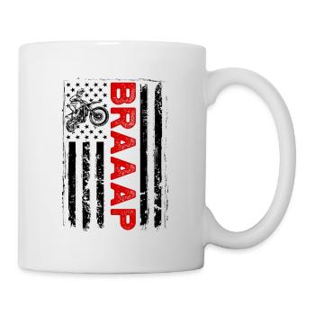 Retro Graphic Motorcycle Rider Motorcyclist Biker - Tasse - Weiß - Rechts