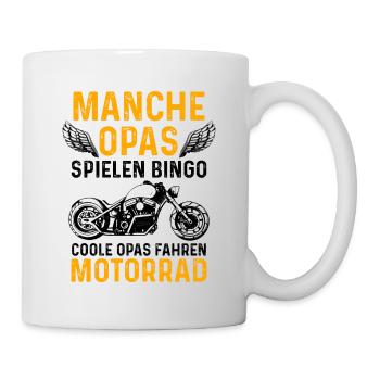 Manche Opas Spielen Bingo Coole Opas Fahren Motorr - Tasse - Weiß - Rechts