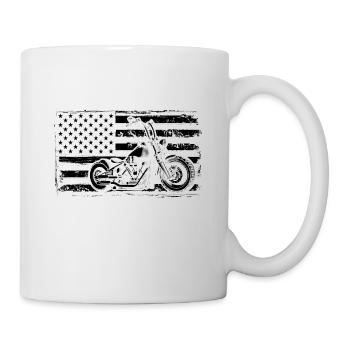 Retro Graphic Motorcycle Rider Motorcyclist Biker - Tasse - Weiß - Rechts