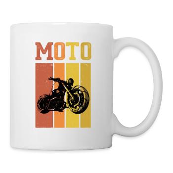 Retro Graphic Motorcycle Rider Motorcyclist Biker - Tasse - Weiß - Rechts