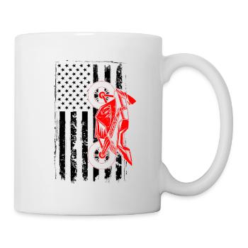 Retro Graphic Motorcycle Rider Motorcyclist Biker - Tasse - Weiß - Rechts