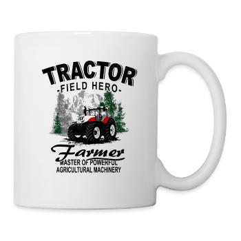 Traktor - Schlepper - Landwirt - Bauer - Tasse - Weiß - Rechts