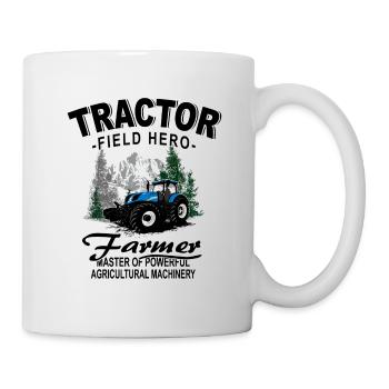 Traktor - Schlepper - Landwirt - Bauer - Tasse - Weiß - Rechts