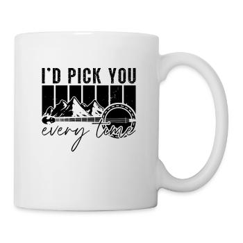 I'd Pick You Banjo Retro Instrument Banjo Player - Mug - white - Right