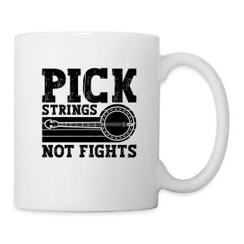 Pick Strings Not Fights Country Music Banjo Player - Mug blanc - blanc - Droite