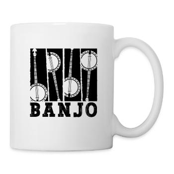 Banjo Acoustique Amateurs de musique country Banjo Joueur de banjo - Mug blanc - blanc - Droite