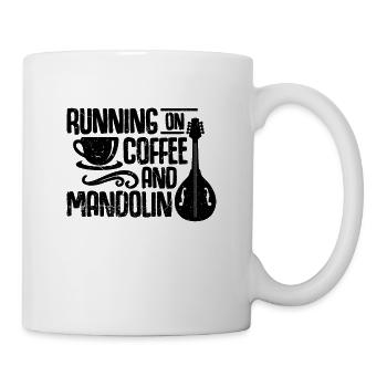 Running On Coffee And Folk Music Mandolin Player - Tasse - Weiß - Rechts