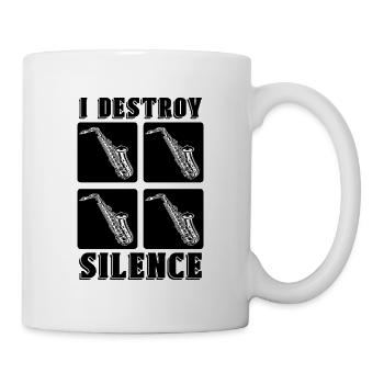 I Destroy Silence Saxophone Instrument Saxophoniste - Mug blanc - blanc - Droite