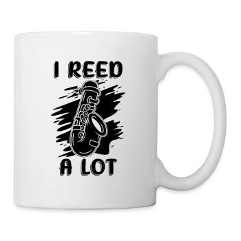I Reed A Lot Retro Jazz Music Lover Saxophonist - Tasse - Weiß - Rechts