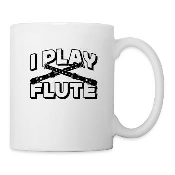 I Play Flute Loves Woodwind Marching Band Flutist - Tasse - Weiß - Rechts