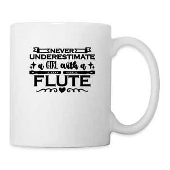 Never Underestimate A Girl Classical Music Flutist - Mug - white - Right