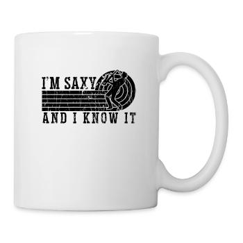 Je suis saxophoniste Saxy et rétro instrument à vent - Mug blanc - blanc - Droite