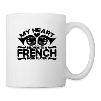 Mon cœur appartient à Français Horniste Jazz Horn - Mug blanc - blanc - Droite