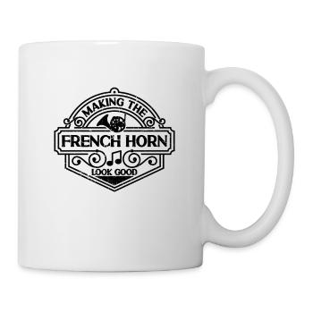 Fabrication du Français Corn Cuivre Instrument Joueur de Cor - Mug blanc - blanc - Droite
