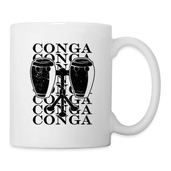 Conga Percussion Instrument Batteur Joueur de Conga - Mug blanc - blanc - Droite