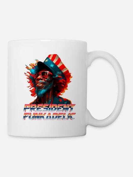 Afro-Mann Präsident Funkadelic - Tasse - Weiß