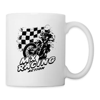 Moto Cross - Motocross - Supercross - MX - SX - Tasse - Weiß - Rechts