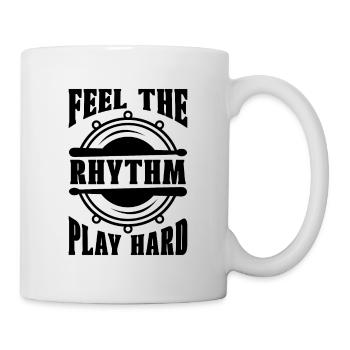 Feel The Rhythm Snare Drum Marching Band Drummer - Mug blanc - blanc - Droite