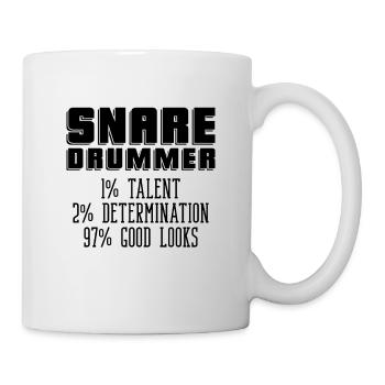 Snare Drummer 1% Talent 2% Determination Drumming - Mug - white - Right