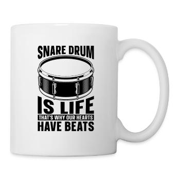 Snare Drum Is Life That's Why Percussion Drummer - Mug - white - Right