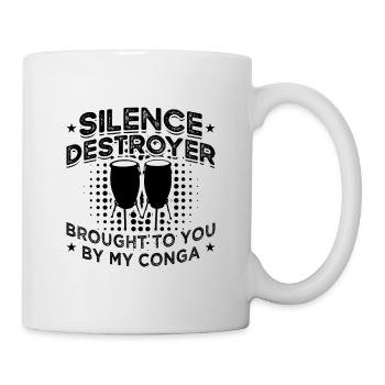Silence Destroyer a amené un joueur de conga de percussion - Mug blanc - blanc - Droite