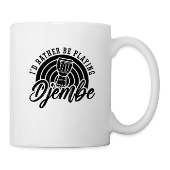 I'd Rather Be Playing Retro Drummer Djembe Player - Mug - white - Right