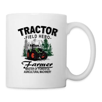 Traktor - Schlepper - Landwirt - Bauer - Tasse - Weiß - Rechts