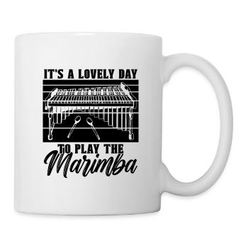 It's A Lovely Day Retro Percussion Marimba Player - Tasse - Weiß - Rechts