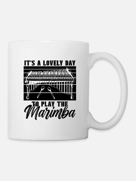 It's A Lovely Day Retro Percussion Marimba Player - Tasse - Weiß