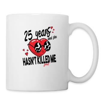 Silberhochzeit 25. Jahrestag Geschenkidee Männer - Tasse - Weiß - Rechts