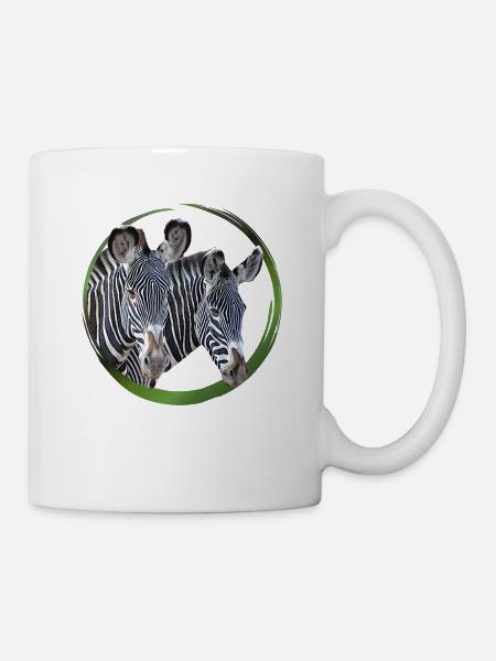 Têtes de zèbres - Zèbre - Bélier en Afrique - Mug blanc - blanc