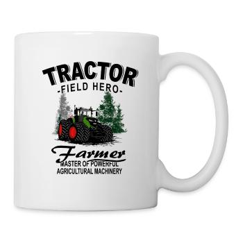 Traktor - Schlepper - Landwirt - Bauer - Tasse - Weiß - Rechts