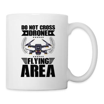 Do Not Cross Drone Flying Area Drone Pilot Quadcop - Mug - white - Right