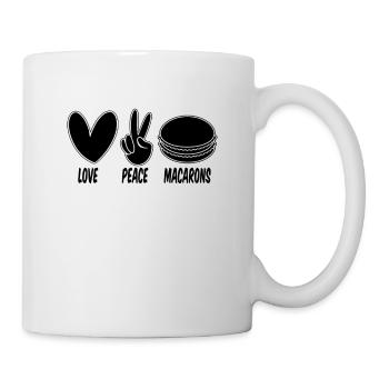 Love Peace Macaron Artfully Snacking Macaron Lover - Mug - white - Right