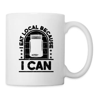 Je mange local parce que je peux mettre en conserve conserve des conserves - Mug blanc - blanc - Droite