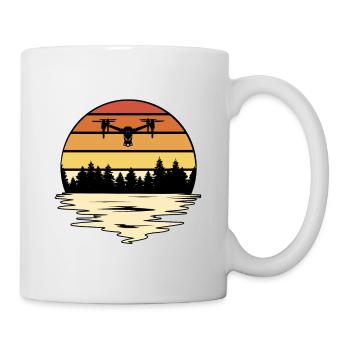 Retro Graphic Drone Flying Quadcopter Pilot RC Dro - Mug - white - Right