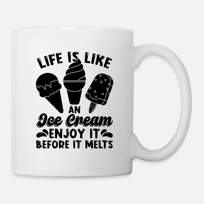La vie est comme un amateur de crème glacée glacée - Mug blanc - blanc