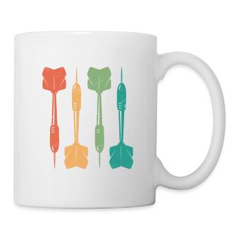 Retro Graphic Dart Player Darts Dartboard Bullseye - Mug - white - Right