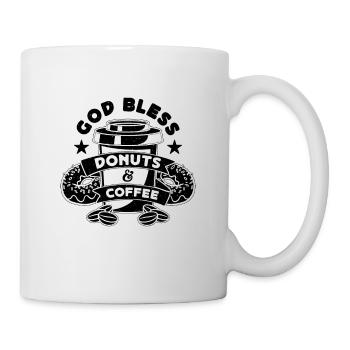 God Bless Donuts & Caffeine Coffee & Donuts Lover - Tasse - Weiß - Rechts