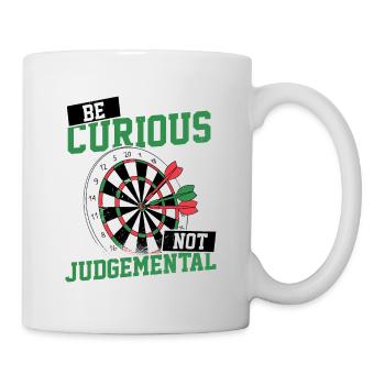 Be Curious No Judgemental Dart Player Darts Bullse - Mug - white - Right