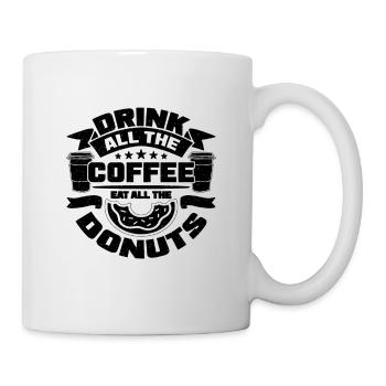 Buvez tous les amateurs de café et de beignets - Mug blanc - blanc - Droite