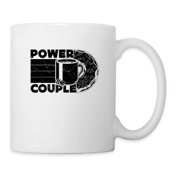Power Couple Retro Breakfast Coffee & Donuts Lover - Mug blanc - blanc - Droite