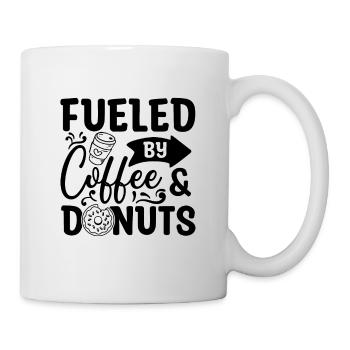 Fueled By Coffee & Caffeine Coffee & Donuts Lover - Tasse - Weiß - Rechts