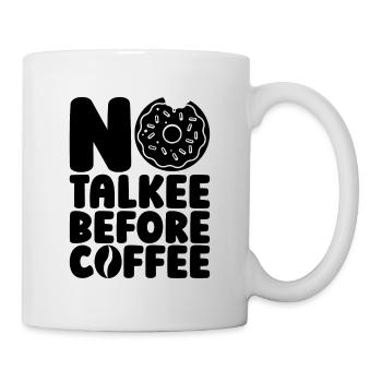 Pas de bavard avant le petit-déjeuner Amateur de café et de beignets - Mug blanc - blanc - Droite
