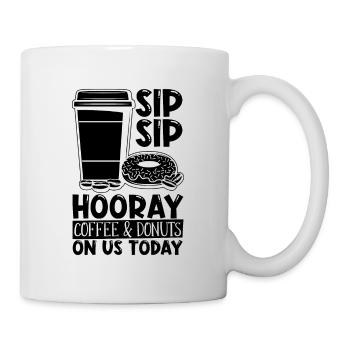 Sip Sip Hooray Caffeine Coffee & Donuts Lover - Mug - white - Right