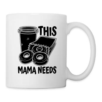 Cette maman a besoin d’un amateur de café et de beignets pour le petit-déjeuner - Mug blanc - blanc - Droite