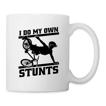 I Do My Own Stunts Bicycle Bicycling Biker Cyclist - Mug - white - Right