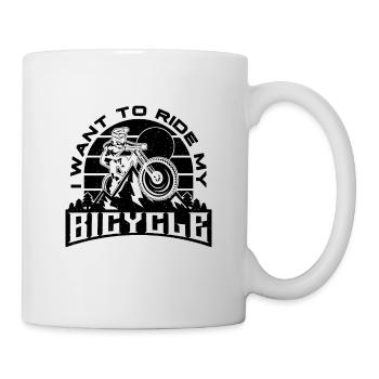 I Want To Ride My Bicycle Mountain Bike Cyclist - Mug - white - Right