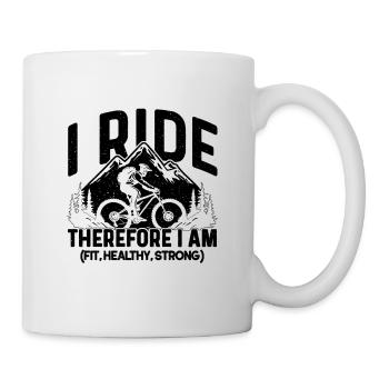 Je roule donc je suis en forme vélo cycliste cycliste - Mug blanc - blanc - Droite